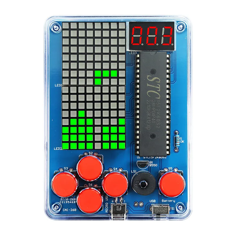 Производственный комплект игрового автомата Pixel, 51 однокристальных отдельных деталей тетриса, электронное мелкое производство для практики сварки своими руками (art.: 3920d452e461b) - 3920d452e461b