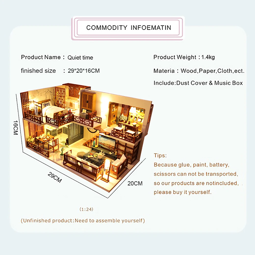 cutebee diy dollhouse kit chinese style wooden house miniature dollhouse furniture with led toys for children christmas gift free global shipping