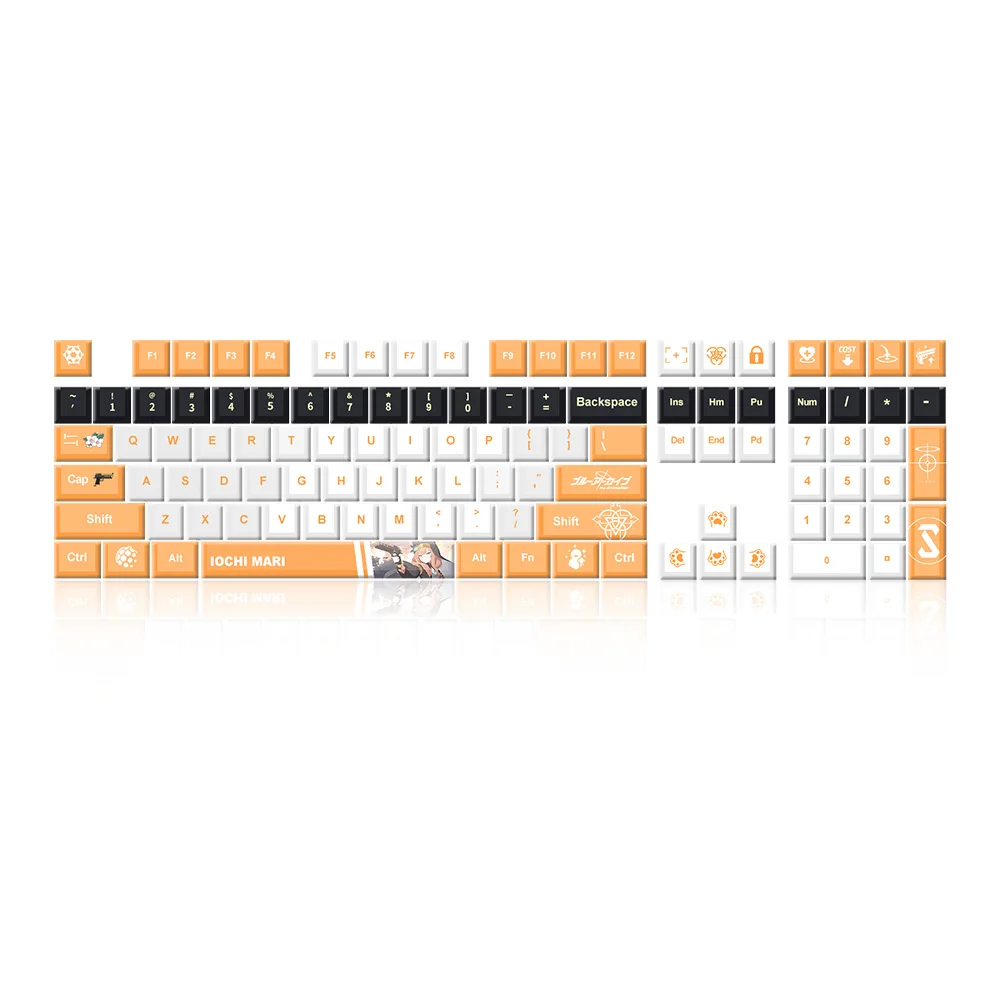 Колпачки для клавиш Blue Archive Orange 131 колпачки из ПБТ механическая клавиатура