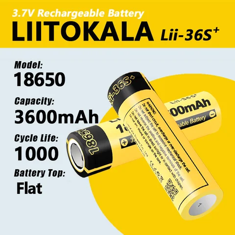 LiitoKala Lii-36S 18650 литиевая батарея 3600 мАч