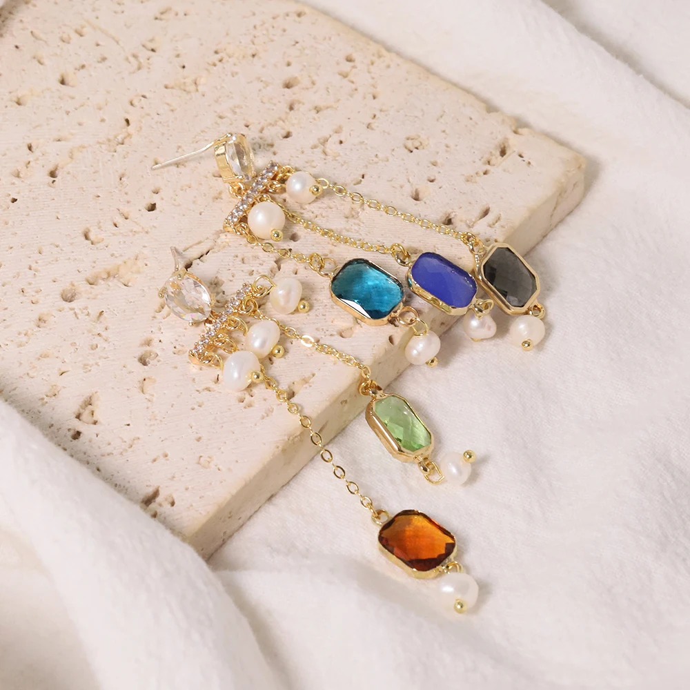 Серьги из 5 цветов с натуральным пресноводным жемчугом роскошные модные
