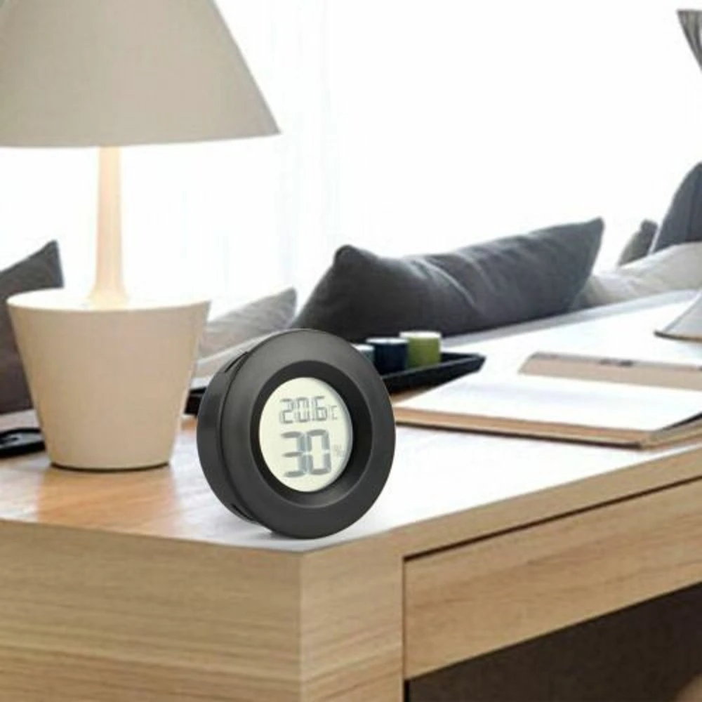 

Круглый Мини-гигрометр и термометр с цифровым ЖК-дисплеем, электронный гигротермограф, измеритель по Фаренгейту (℉) /Цельсию (℃)