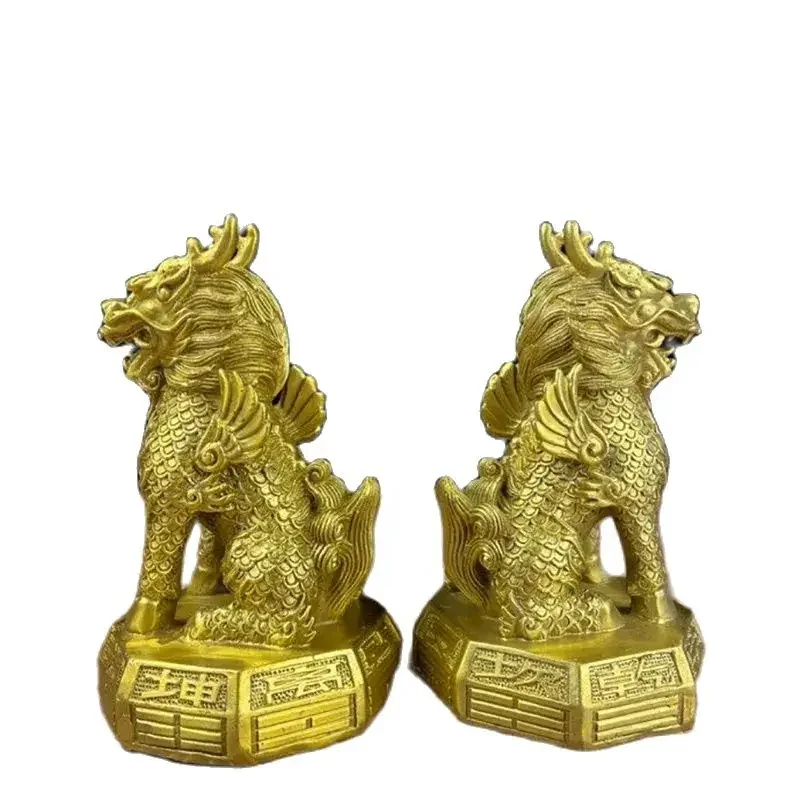 Jinggong латунь Bagua Qiankun Qilin украшение для гостиной дома ремесла