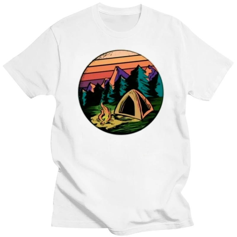 

Футболка мужская с круглым вырезом и принтом лесных деревьев и гор