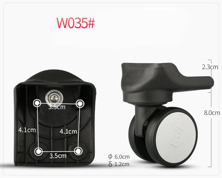 Front Wheel Suitcase Wheels Wheeled  Rolling Suitcase Pulley Accessories Luggage Wheels Bags Maintenance Replacement W001-057