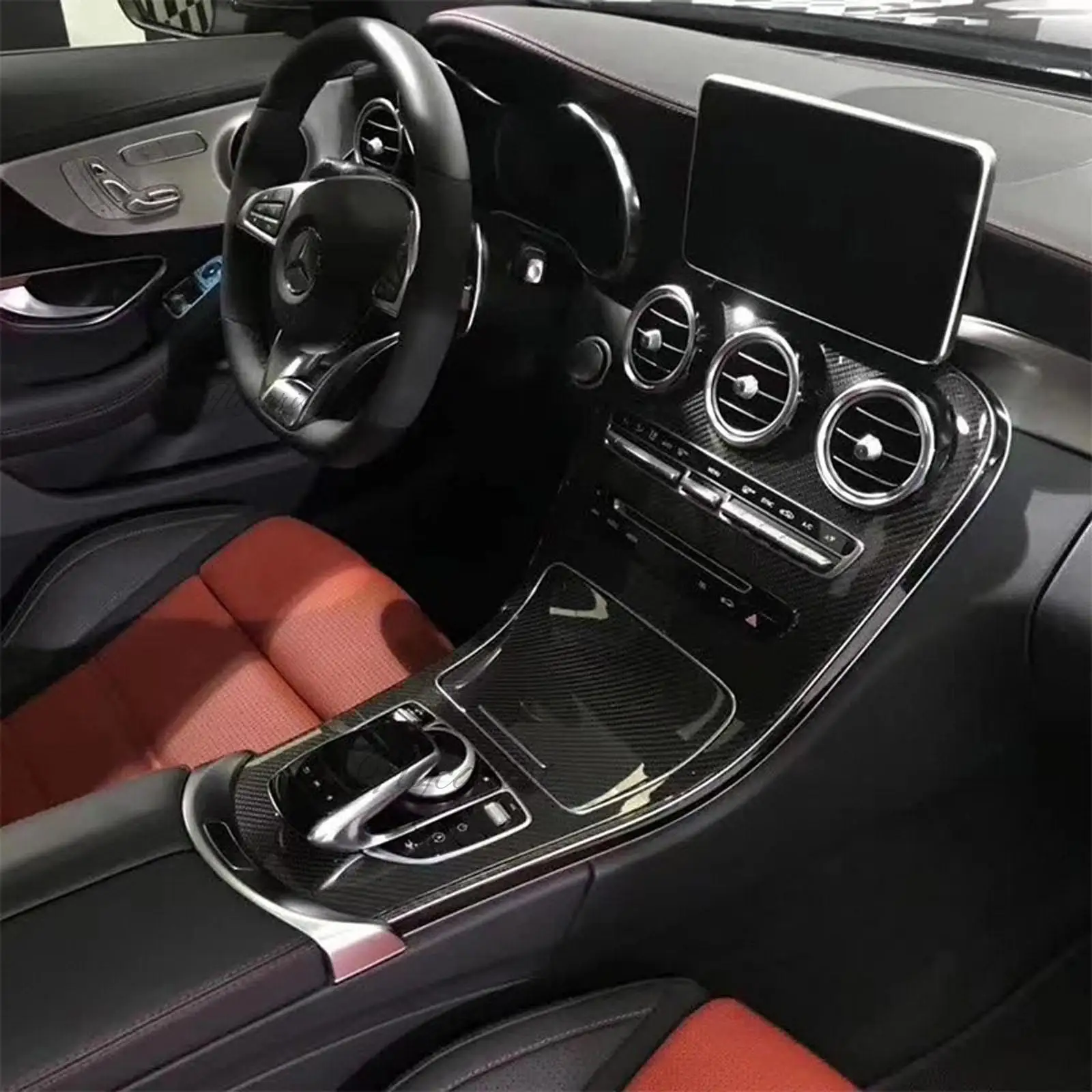 Накладка на панель центральной консоли для Benz C-Class W205 GLC X253 2015-2018