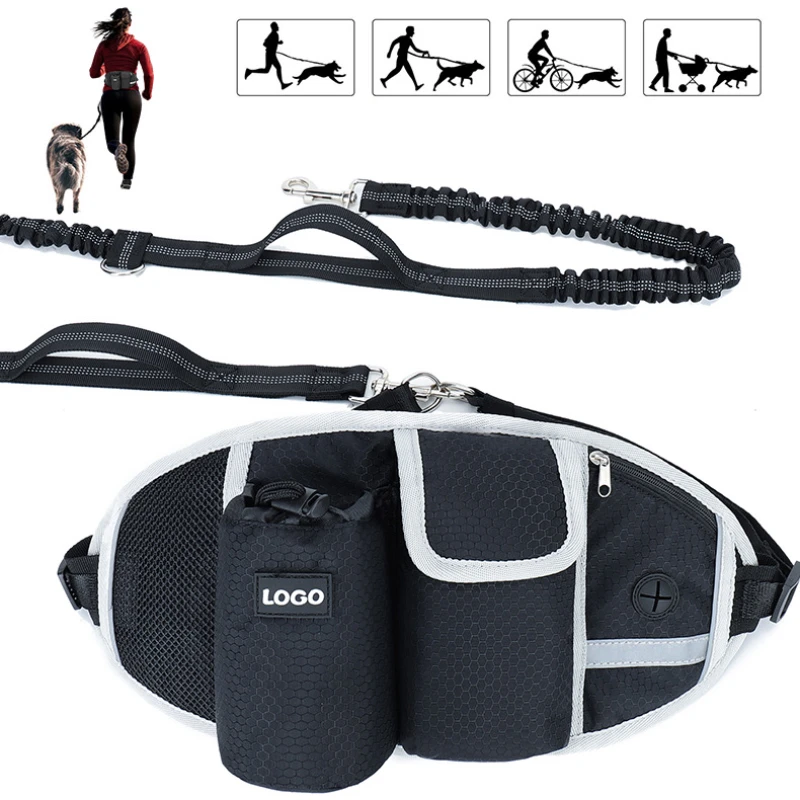 

Running Traction Multifunctional Outdoor Waist Rope Traction Rope Pet Training With Walking Bag Elastic Bag Waist Dog Reflective