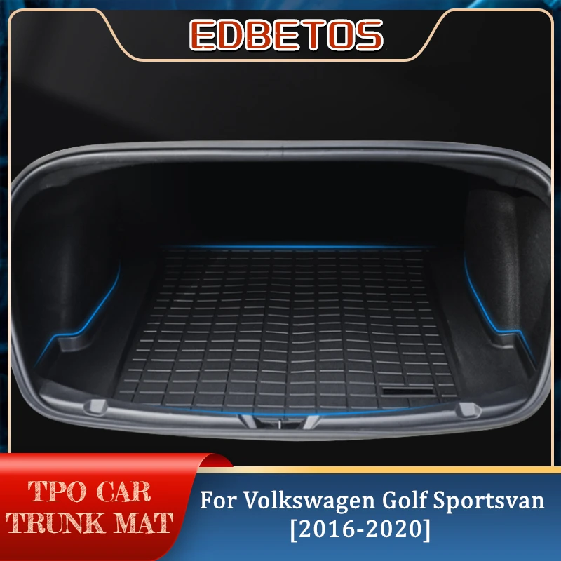 

Car Trunk Mat For Volkswagen Golf Sportsvan Car Accessories Black Waterproof Wearable Protective Pads Mat Compatible 2016-2020