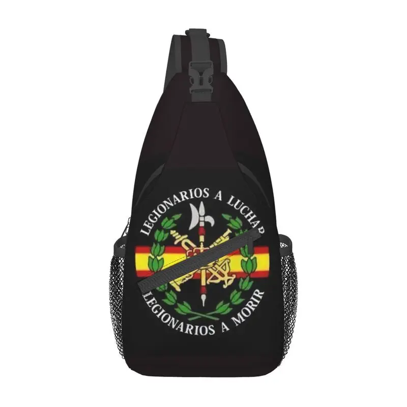 

Casual Spanish Legion Crossbody Sling Backpack Men Coat of Arms of Spain Shoulder Chest Bag for Traveling