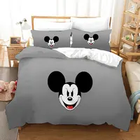 Disney Mickey Mouse Bedding Set For Boys Bed Single Quilt Duvet Cover 3pc Kids Bedroom Decor Queen King Size Couple Room