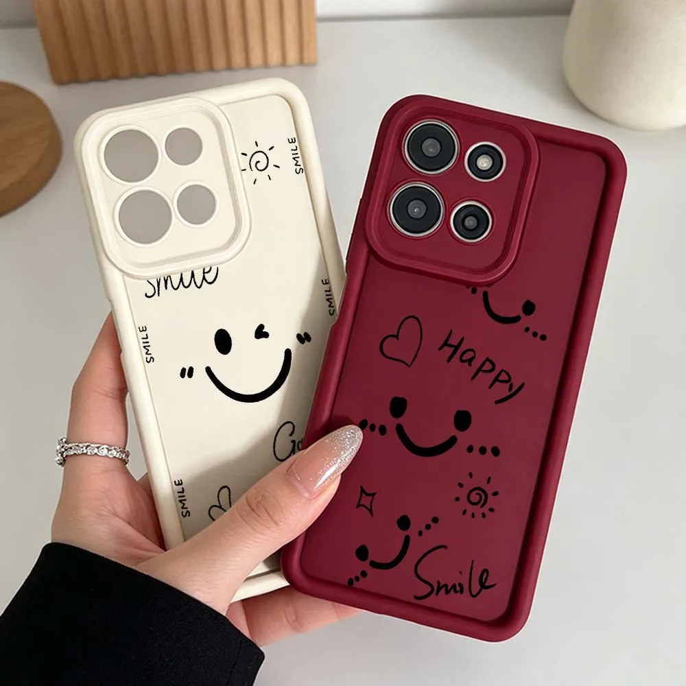 Фото Забавный черный чехол со смайликом для Motorola Moto G86 G85 G75 G56 G35 G24 G06 Edge 70 60 50 Fusion Eye Ladder Phone Case №2