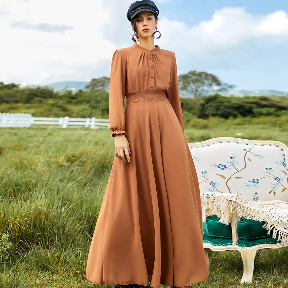Islamic Clothes Muslim Dress 8 Colors Two Layer Chiffon Abaya For Women Dubai 2022