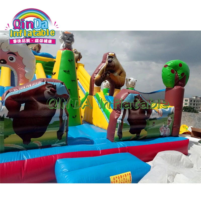 Китайские лучшие цены коммерческий класс материал надувной замок с медведем на