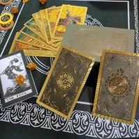set tarot cards gift box luxury gold foil tarot card hot stamping pvc waterproof wear resistant board game solitaire divination