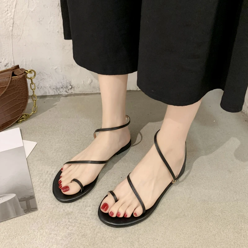 

Flat Sandal Shoe Cross Soft Suit Female Beige Cross-Shoes Summer Heels Flip Flops Platform 2022 Women's Without Black Low Fashio