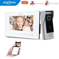 jeatone 1080p tuya smart wifi video intercom home system 7 inch touch button monitor with wired motion detection doorbell camera