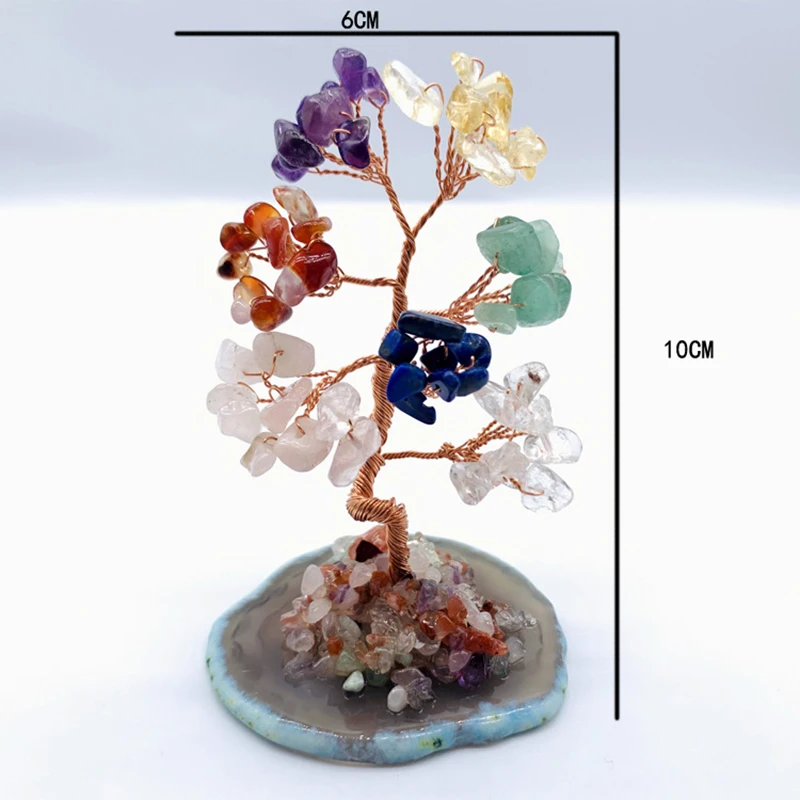 

1PC Natural Crystal Gemstone Agate Flower Tree Reiki Healing Home Decoration DIY Crafts GiftBedroom Office Living Room Decor