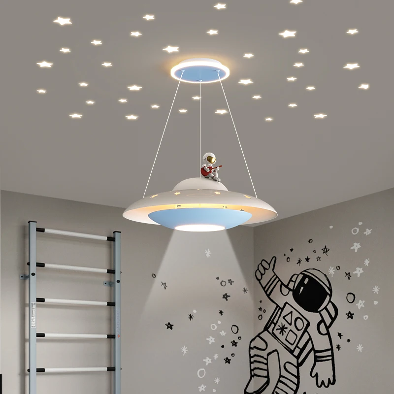 Chandelier Creative UFO Flying Saucer Home Deco Starry Lights Children's Room Pendant Lights Boys And Girls Room Bedroom Space