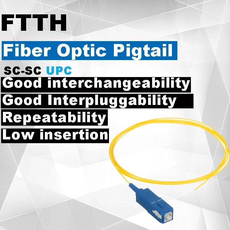 

FASO 50PCS SC UPC Optical Fiber Pigtail , SM SX Core 0.9mm Single Mode G652D 9/125 Fiber Optic Pigtails