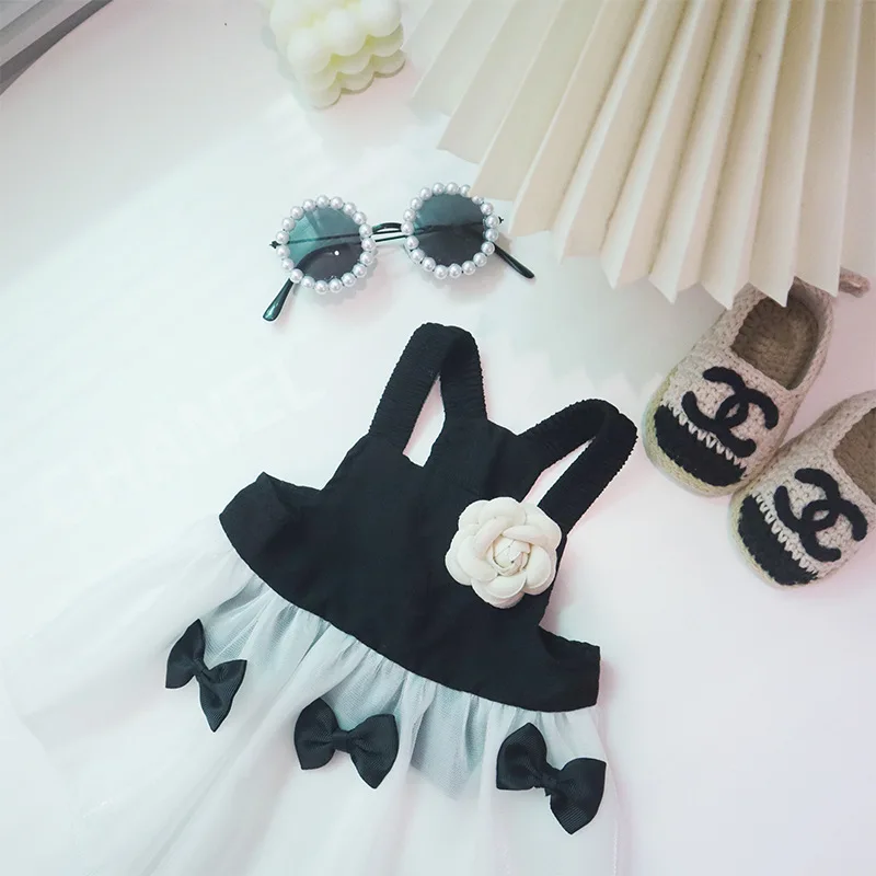 

Pet Mesh Bow Dress Clothes Summer Light Princess Skirt Tutu Skirt French Fighting Corgi Schnauzer Bichon Cat Dog Pet Clothes