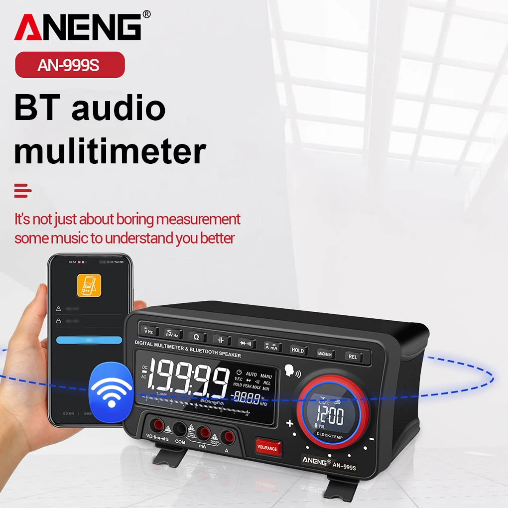 

ANENG-AN999S Electric Multimeter LCD Tester Resistance Detector Bluetooth-compatible Temperature Multifunctional Meter