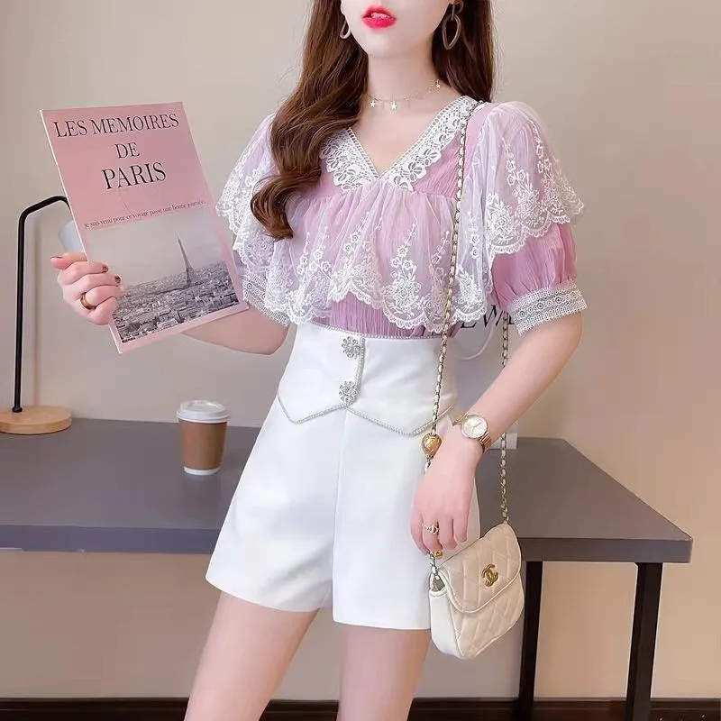 Shorts Women Summer Solid Minimalist All-match Pockets Clothing Korean Style Daily Holiday Trendy Basic Tender Leisure Design