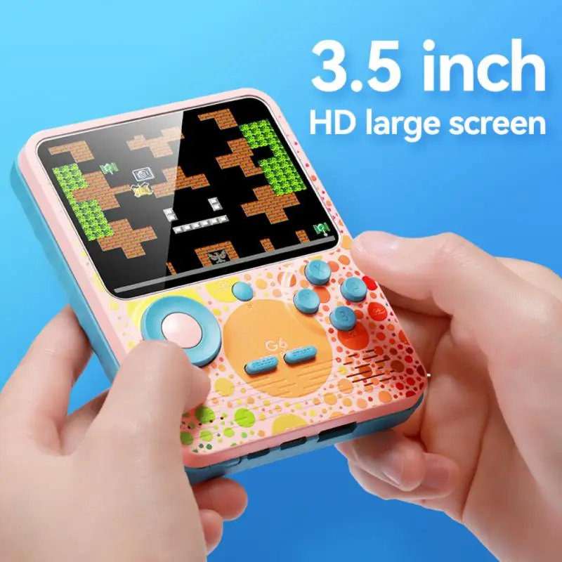 

Портативная мини-консоль для видеоигр G6 в стиле ретро, 4-битная 3,5 дюймовая цветная игровая консоль с цветным ЖК-дисплеем для детей, Внешний а...