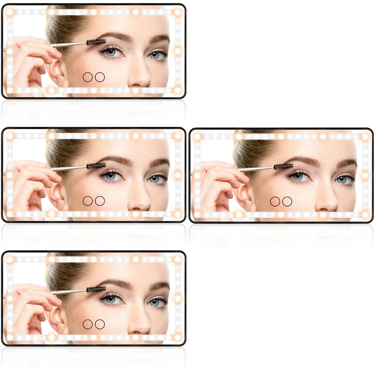 

4pcs Sun Visor Mirrorss Car Vanity Mirror Touch Screen Sun Visor Makeup Mirror with 60 LEDs and 3 Levels Dimming