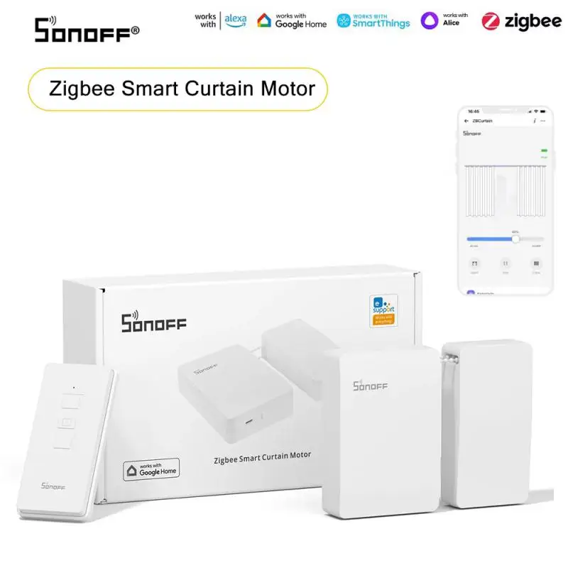 

SONOFF ZBCurtain Zigbee Smart Curtain Motor Switch 5V/1A eWeLink APP Google Home Alexa Voice Control Automation Easy to Install