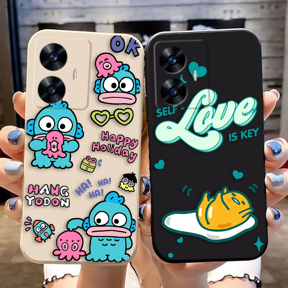 Чехол для телефона Hangyodon G-Gudetama Egg Realme C65 C63 C53 C35 C55 C33 C30 C21Y C20 C12 C11 GT 2 XT NARAO 20 30 50 Funda