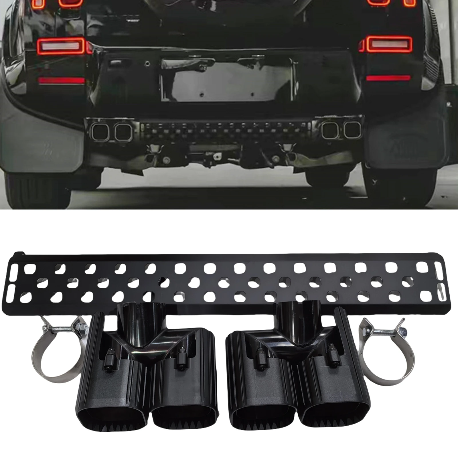 Для Land Rover Defender 90 110 130 3.0L 2020-2024 нижняя защитная пластина заднего бампера сетчатая