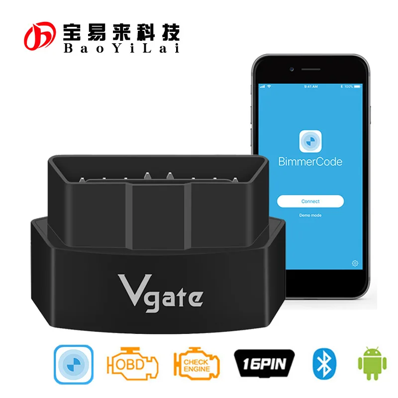 VGATE ICAR3 Bluetooth 3 0 черный OBD2 Поддержка bпогружения для B MW