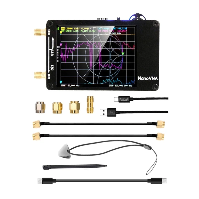 

NanoVNA-H Vector-Network Analyzer 2.8in TFT- Touch-Screen Standing Wave Shortwave MF-HF VHF-UHF Antenna Analyzer Tester KXRE