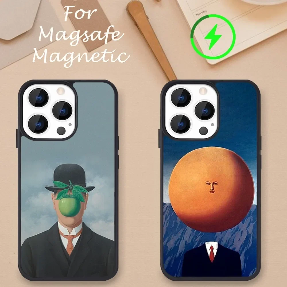 Магнитный чехол R-Rene Magritte для iPhone 11 12 13 14 15 Pro Max Plus Mini X Magsafe