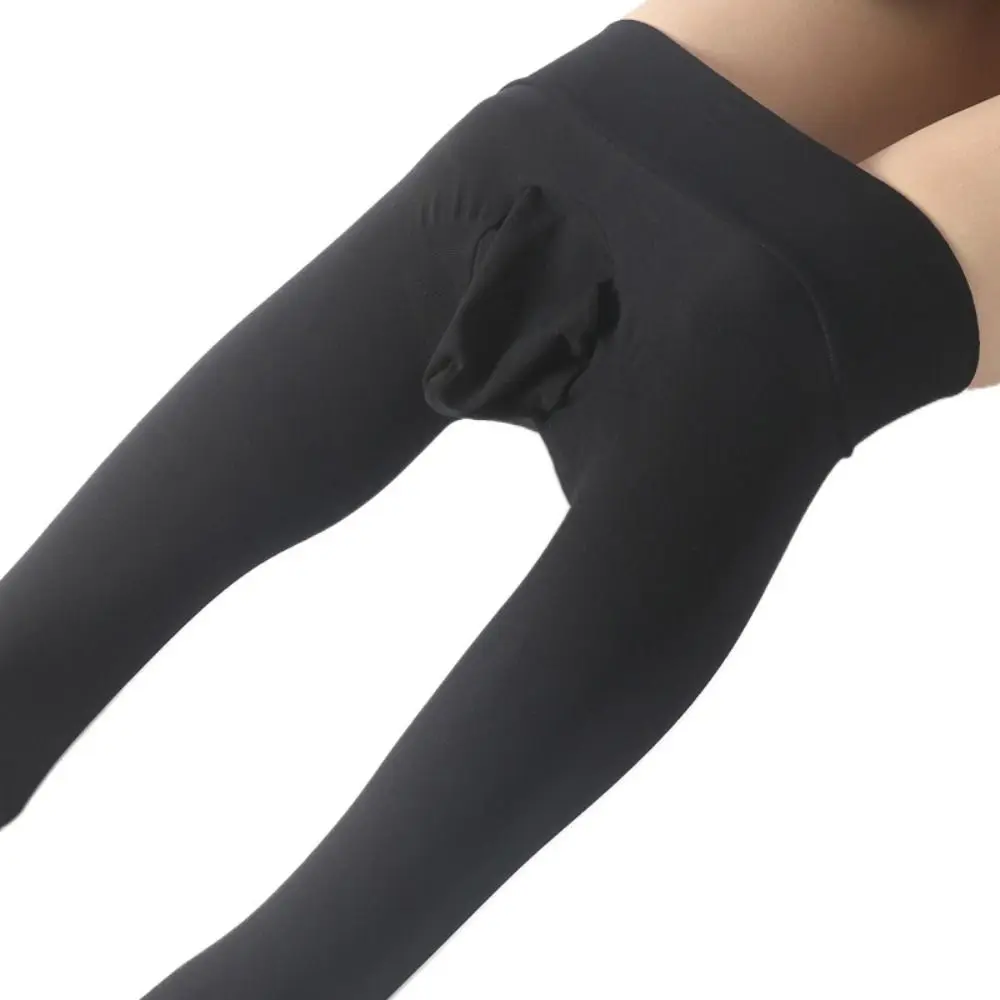 Casual Solid Color Men's Elastic Pantyhose High Deep Crotch Seamless Sheath Tights Bottom Pants Warm Long Johns Men Boy