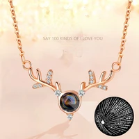 100 kinds i love you language projection necklaces antlers shaped particular meaning necklace