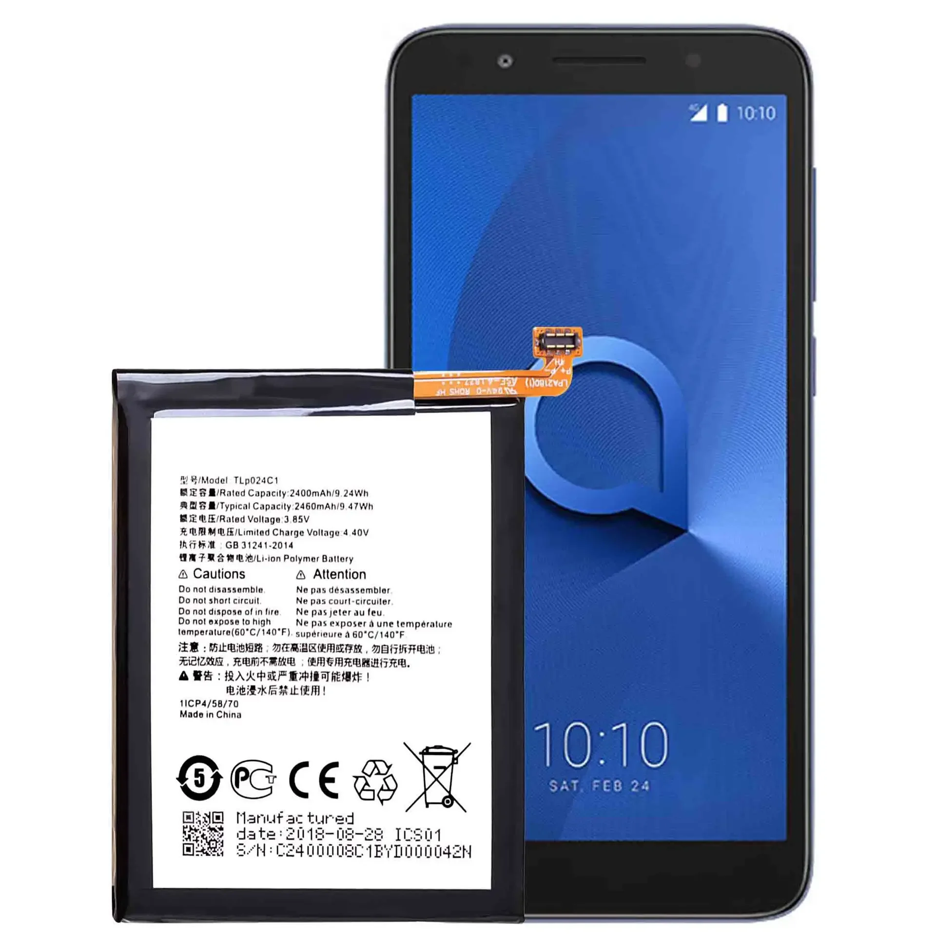 Фото TLP024C7 Сменный аккумулятор для Alcatel 1x 5059 5059D 5059I 5059A 5059Y 5059X 5059J 5059T 5059Z Внутренний литий-ионный аккумулятор №5