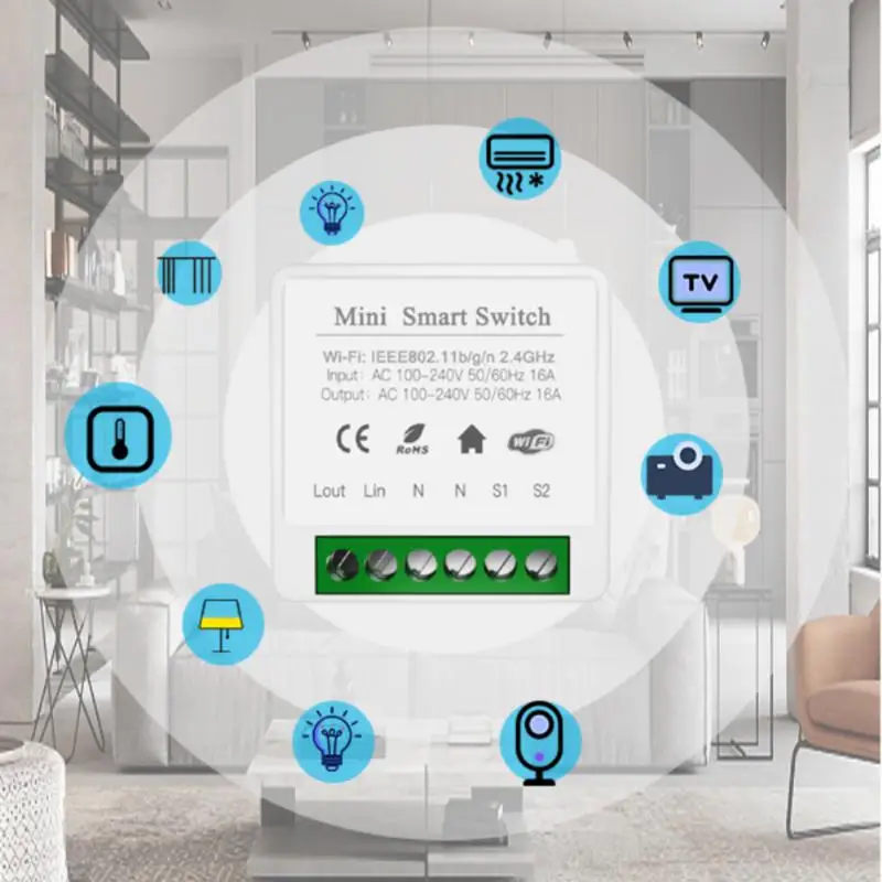 CoRui 16A MINI Zigbee/Wifi Smart Switch Supporte 2way Control Timer Smart Home Automation With Tuya Alexa Google Home Smart Life images - 5