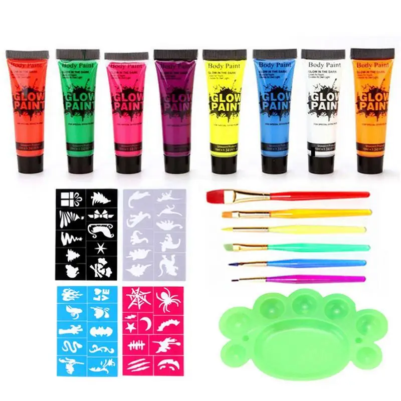 

Party Fluorescent Body Paint Water Based Painting Palette Fluorescent Cream Fluorescent Cream Painting Palette Glow Face Paint