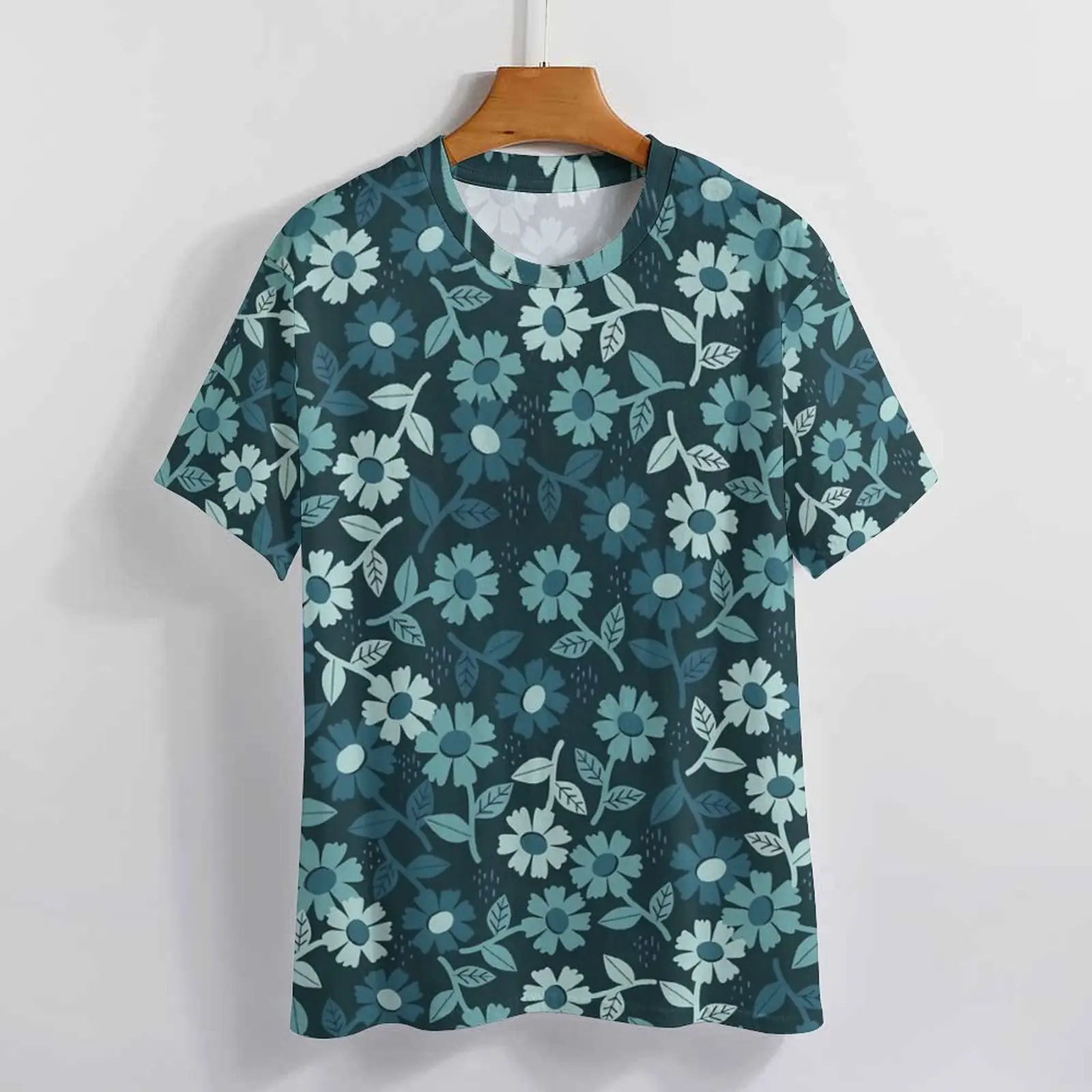 Оригинальная футболка джинсовые футболки с цветочным принтом в стиле ретро