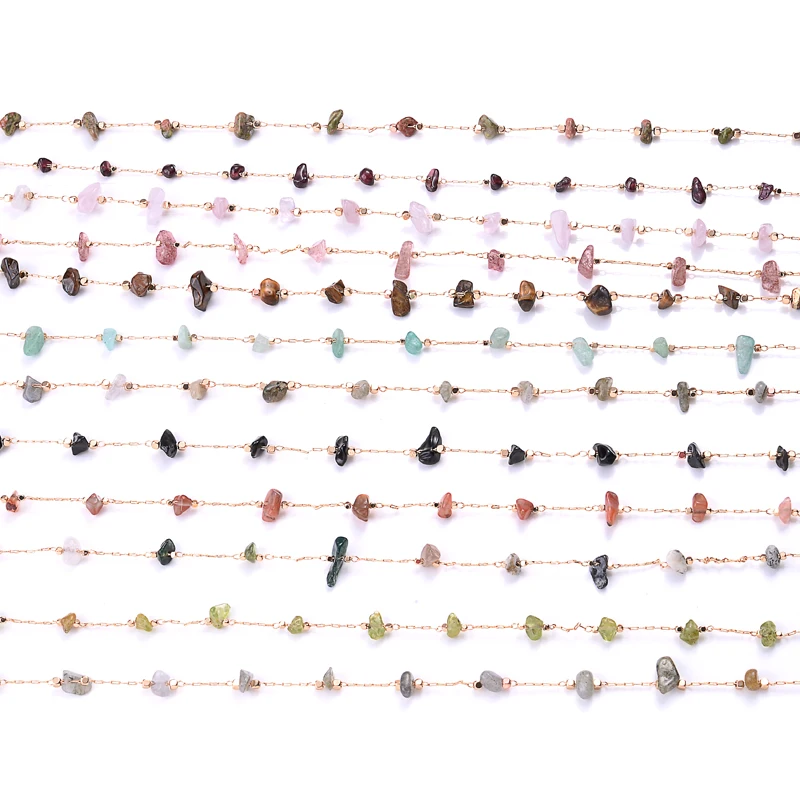 Бисер из натурального камня 1 метр металлическая цепочка гравия неправильной