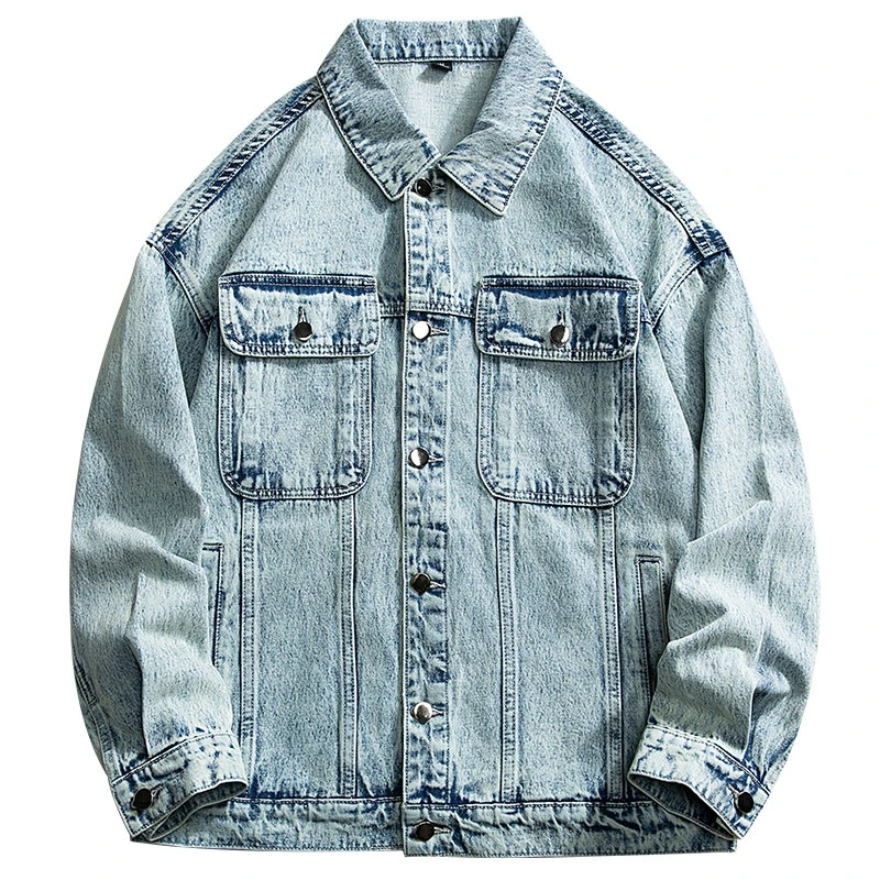 

Rainbowtouches Spring and Fall 5xl Large Jacket Fit Out Washed Hip Hop Retro Denim Jacket Men Men's Brand Handsome Cargo Jacket