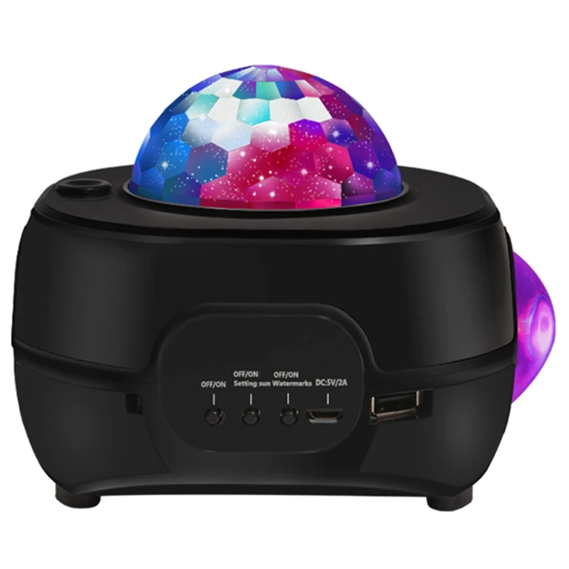 

HOT-Colorful Sunset Red Starry Skyprojector Night Light Music Player Water Patternprojection Lamps Christmas Room Decoration