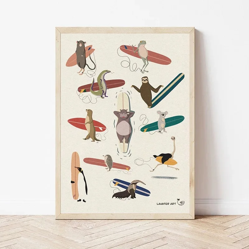 Скандинавские животные для серфинга гризли коала Страусиная Зебра панда