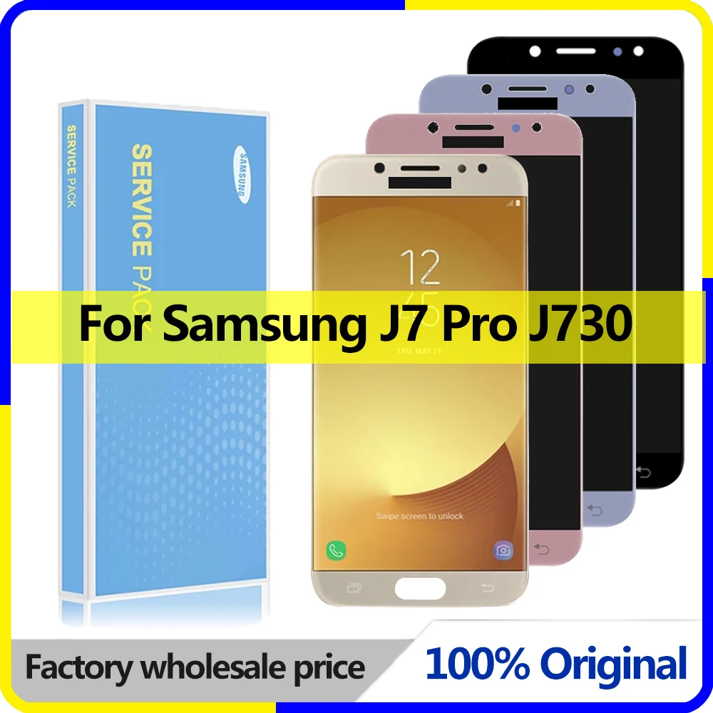 100% Оригинальный дисплей для Samsung Galaxy J7 Pro 2017 SM-J730F J730FM J730G J730GM J730K ЖК-дисплей с сенсорным экраном и дигитайзером в сборе