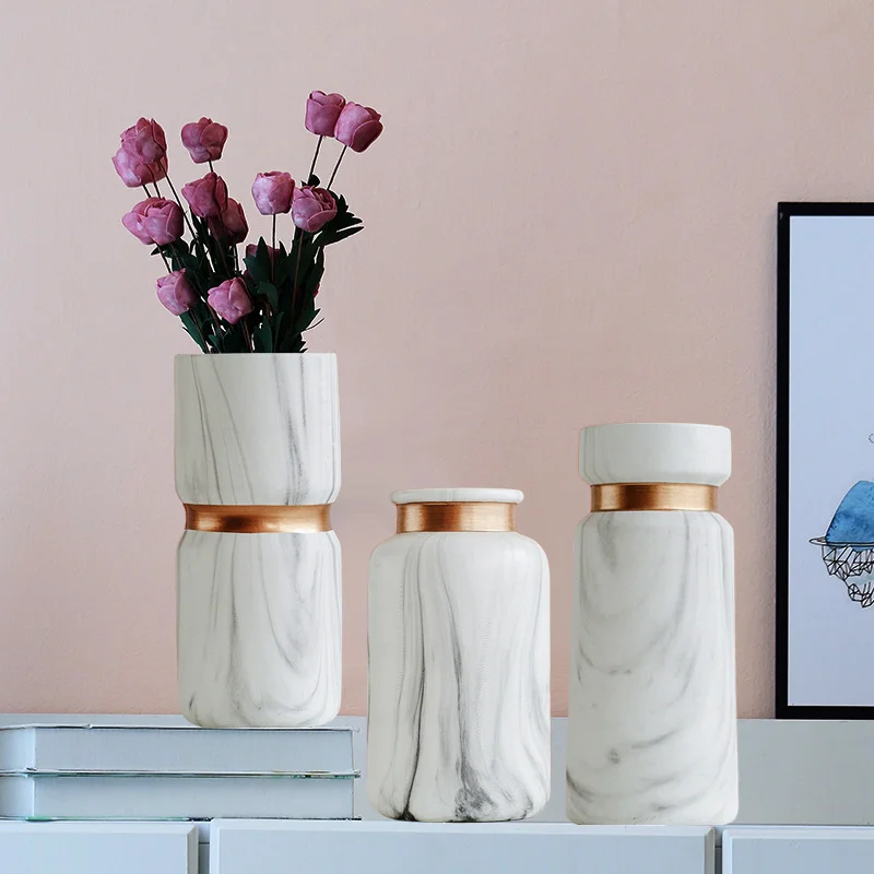 

Ceramic Vase Nordic Marble Decorations Vases Arrange Flowers Desktop Ornaments Housewarming Gifts Wedding Decorations Home Decor