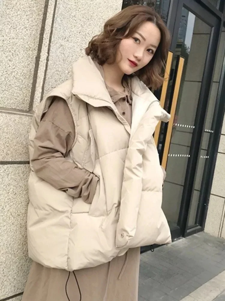 

2022 Puffer Waistcoat for Female Autumn Winter Down Cotton Women Vest Windbreaker Thick Warm Coat Gilets Loose Sleeveless Jacket