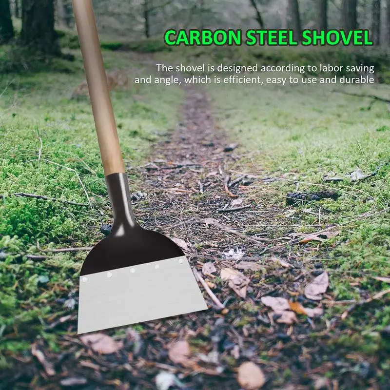 

Garden Trowel Flat Head Gardening Shovel Carbon Steel Garden Hand Shovel Clean Farmyard Manure Deicing Remove Small Advertising