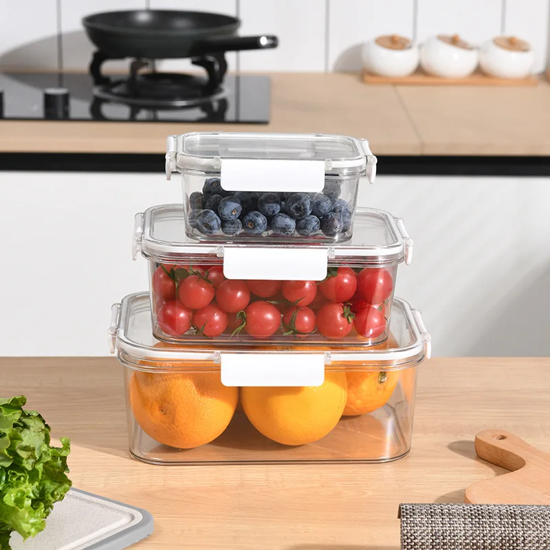 

Whole Grains Sealed Storage Tank with Lid Dustproof Square Snack Storage Box Refrigerator Storage Box Kitchen Storage Container