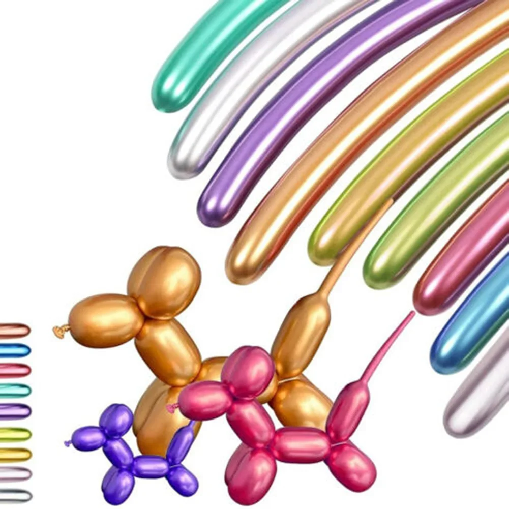 

10Pcs Metallic Balloons Chrome Latex Twisting Retro Multicoloured Home Decor For Wedding Party Shopping Malls' Promotions